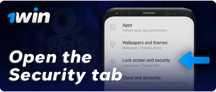 Open the security section in android settings